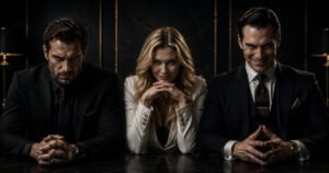 Overt, covert, and malignant narcissists sitting together, representing different narcissistic discard types.
